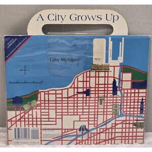 Vintage Chicago Gallery Books A City Grows Up Landmark Kids Travel Stickers Book
